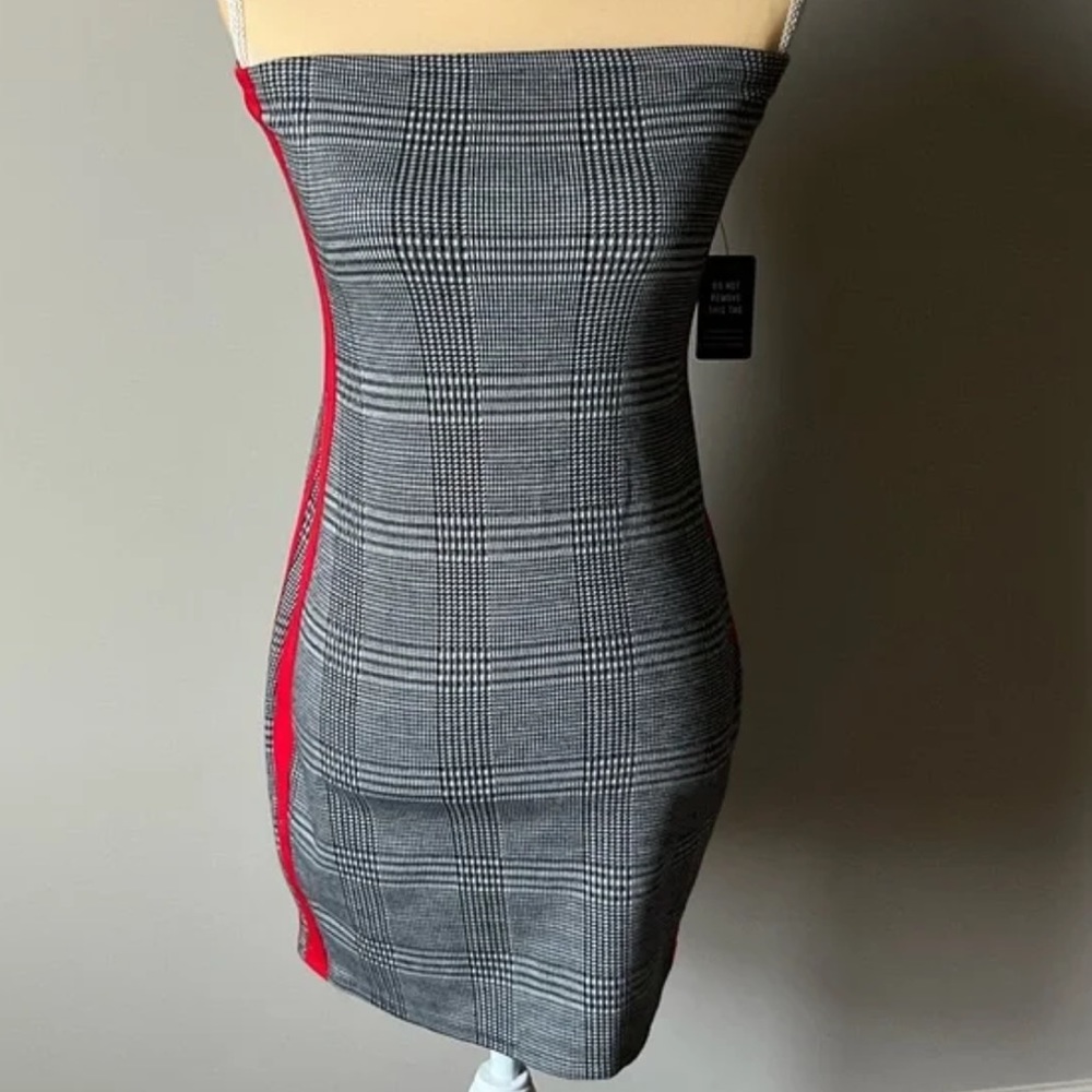 Express Strapless Plaid Tube Dress